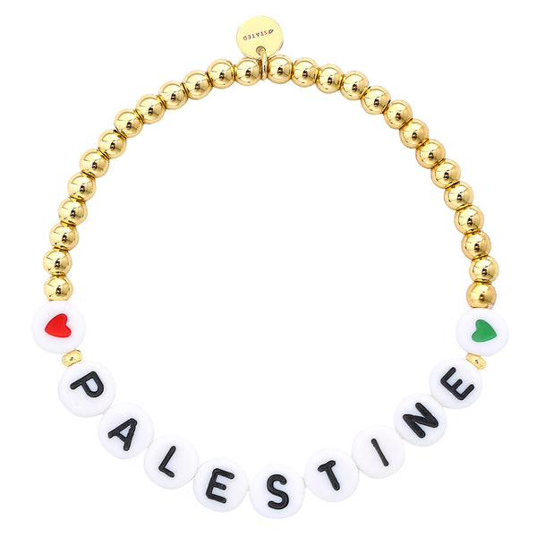 THE ❤️PALESTINE❤️ BEADED BRACELET (GOLD)